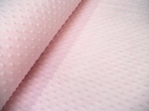 Minky ύφασμα ροζ πουά με το μέτρο απαλό και μονόχρωμο